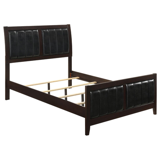 Carlton California King Upholstered Bed Cappuccino and Black image