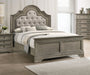 Manchester Bed with Upholstered Arched Headboard Beige and Wheat image