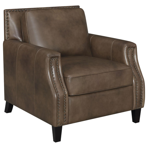 Leaton Upholstered Recessed Arm Chair Brown Sugar image