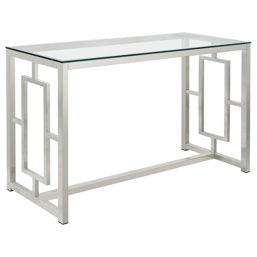 Merced Rectangle Glass Top Sofa Table Nickel image