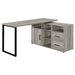 Hertford L-shape Office Desk with Storage Grey Driftwood image