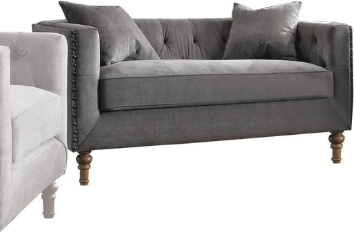 Acme Furniture Sidonia Loveseat in Gray Velvet 53581 image