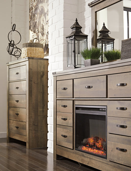 Trinell Dresser with Electric Fireplace