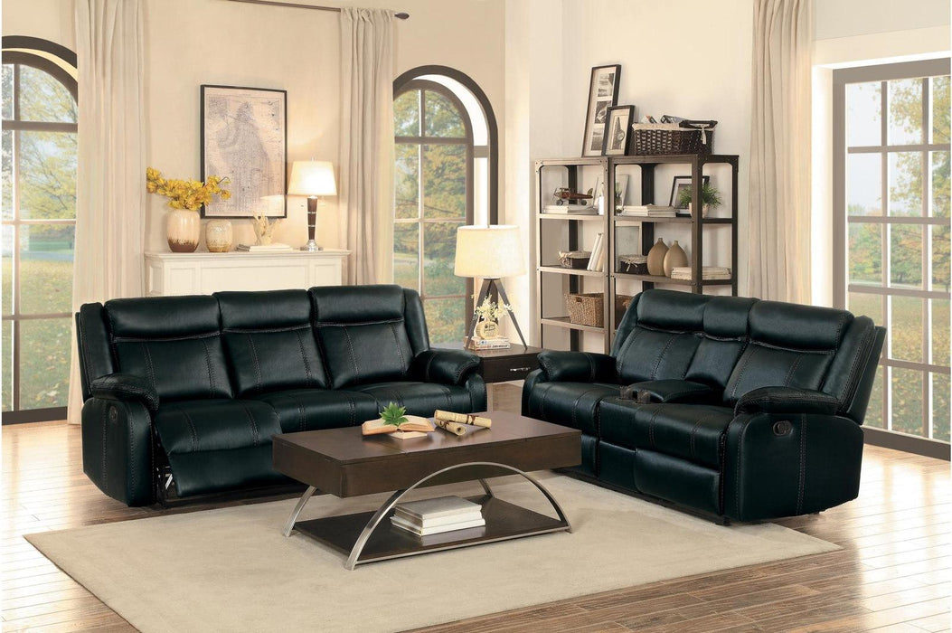 Homelegance Furniture Jude Double Glider Recliner Sofa in Black 8201BLK-3