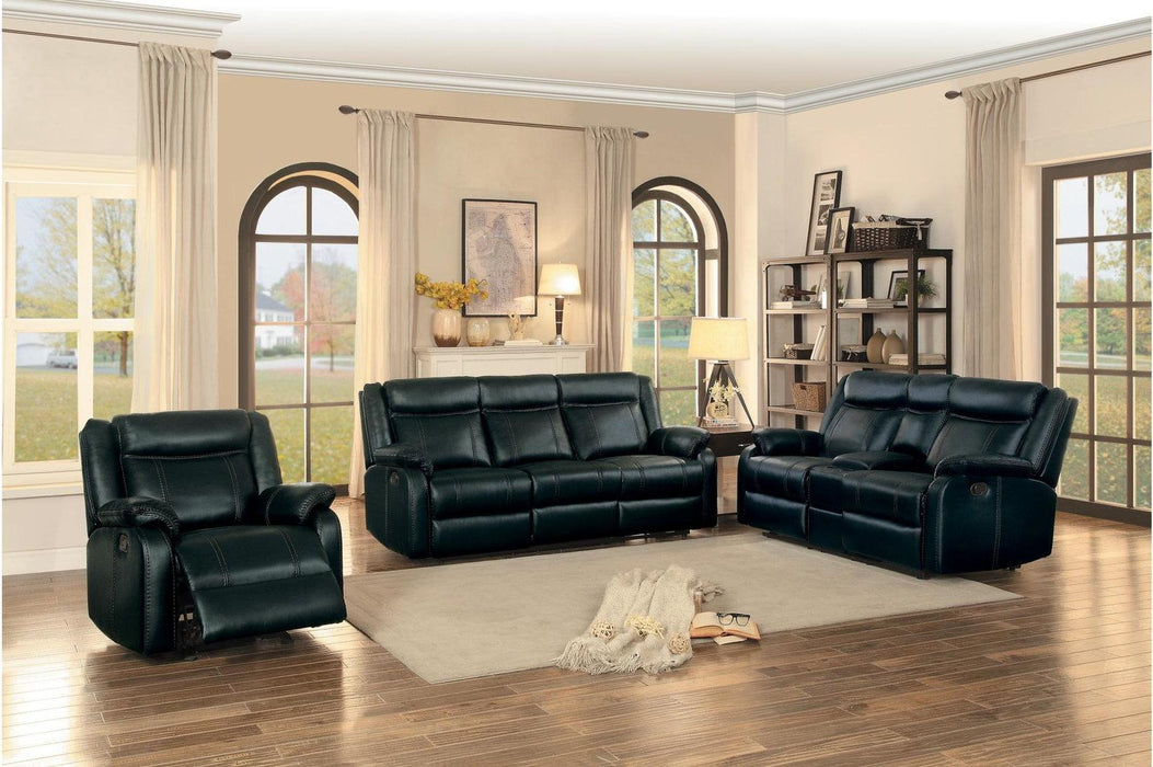 Homelegance Furniture Jude Double Glider Recliner Sofa in Black 8201BLK-3