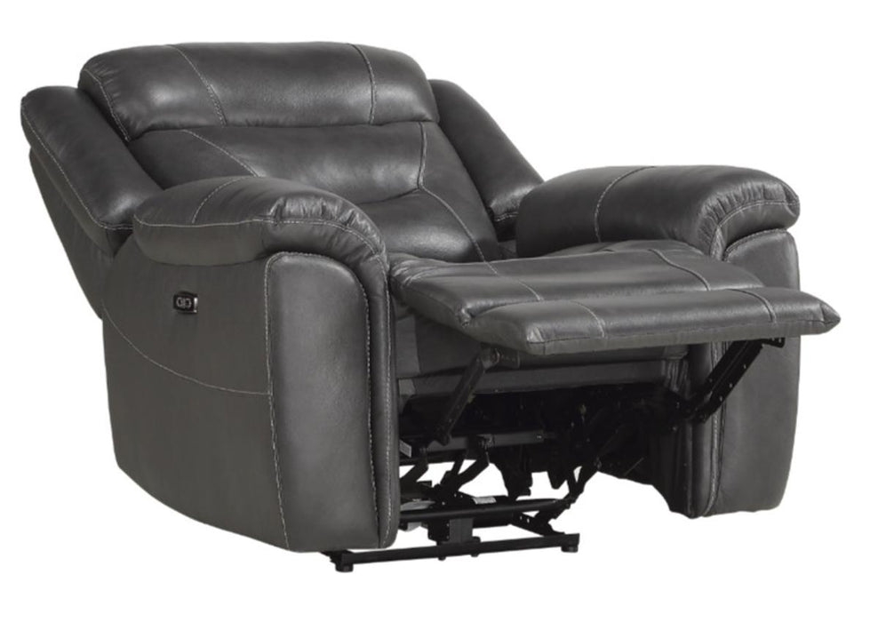 Homelegance Furniture Danio Power Double Reclining Chair with Power Headrests in Dark Gray 9528DGY-1PWH