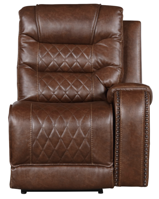 Homelegance Furniture Putnam Power Right Side Reclining Chair with USB Port in Brown 9405BR-RRPW