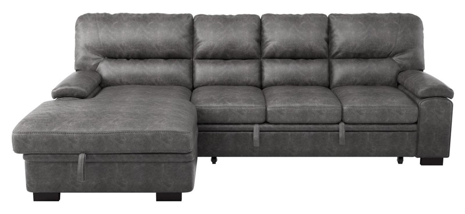 Michigan Sectional with Pull Out Bed and Left Chaise in Dark Gray 9407DG*2LC3R