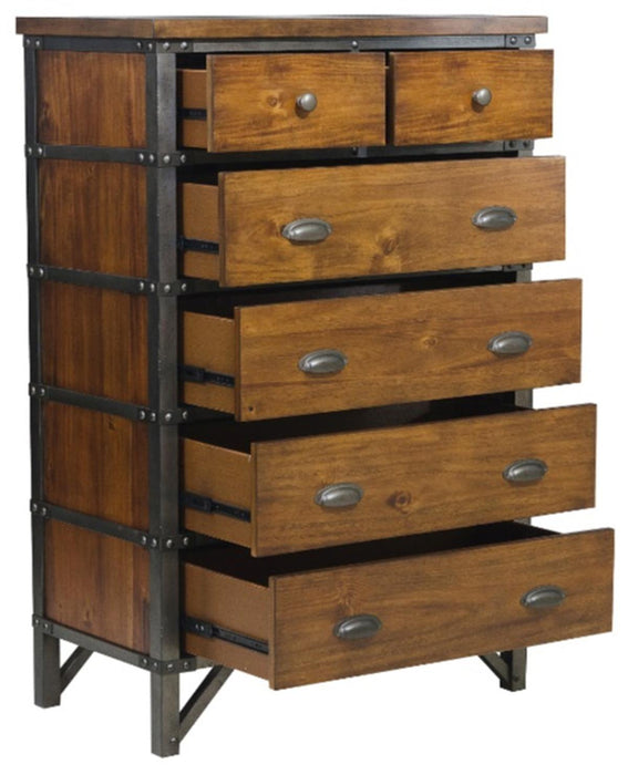 Homelegance Holverson Chest in Rustic Brown & Gunmetal 1715-9