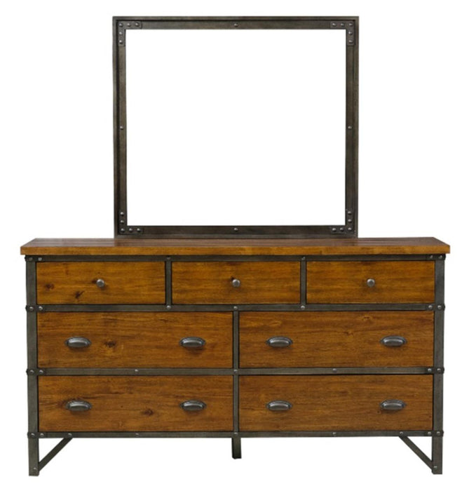 Homelegance Holverson Dresser in Rustic Brown & Gunmetal 1715-5