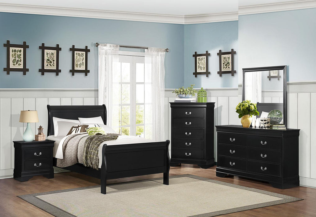 Homelegance Mayville Full Sleigh Bed in Black 2147FBK-1