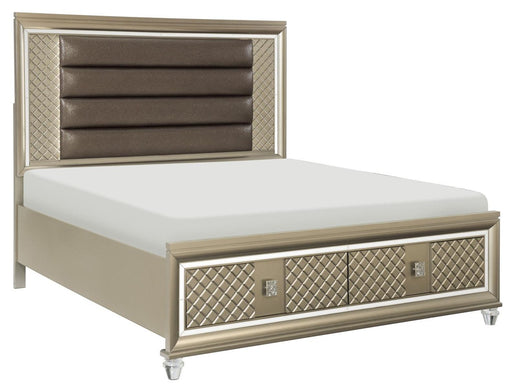 Loudon Queen Platform with Storage Bed in Champagne Metallic 1515-1* image